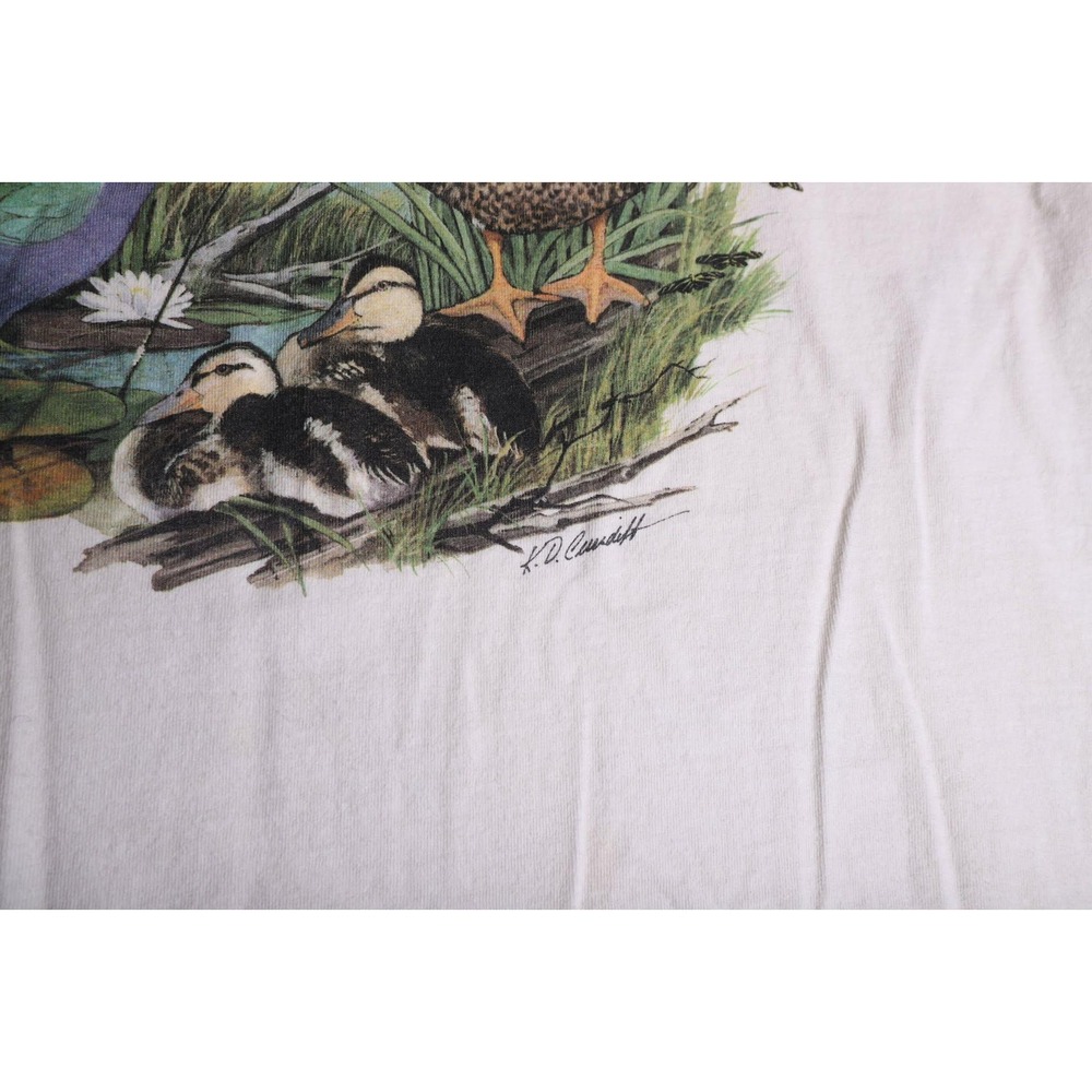 Vintage Ducks Unlimited Jerzees T-Shirt XL Cream Nature Graphic Tee K.D. Cundiff - Picture 3 of 7